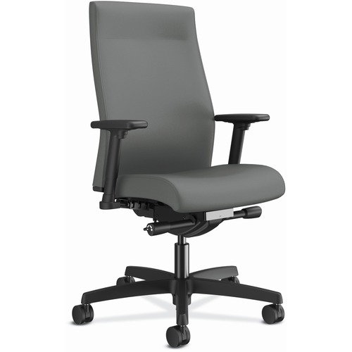 HON Task Chair, Ignition 2.0, Mid-Back, Frost, Black Frame, Adjustable Arms, Pneumatic Height, Synchro-Tilt, Adjustable Lumbar, 300 lb Capacity