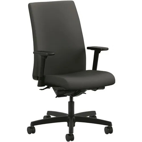 HON Ignition Task Chair, Mid-Back, Iron Ore Fabric, Adjustable Arms, Synchro-Tilt, Pneumatic Seat Height, 360-Degree Swivel, 300 lb Capacity