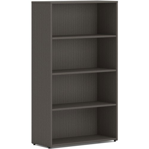 HON Mod Bookcase, 30" W x 13" D x 53" H, 4 Shelves, 2 Adjustable Shelves, Slate Teak Laminate