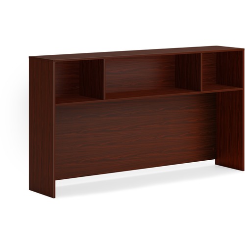 HON Hutch, Desk/Credenza, Mod, 72" W x 14" D x 39.8" H, Traditional Mahogany Laminate, Scratch-Resistant