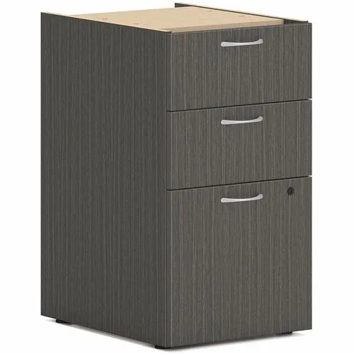 HON Pedestal, Mod, 3-Drawer (2 Box, 1 File), 15" x 20" x 28", Slate Teak Laminate, Letter/Legal