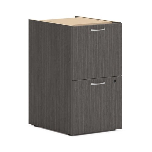 Hon Mod Pedestal, 2-Drawer File, Letter/Legal, 15" W x 20" D x 28" H, Slate Teak Laminate