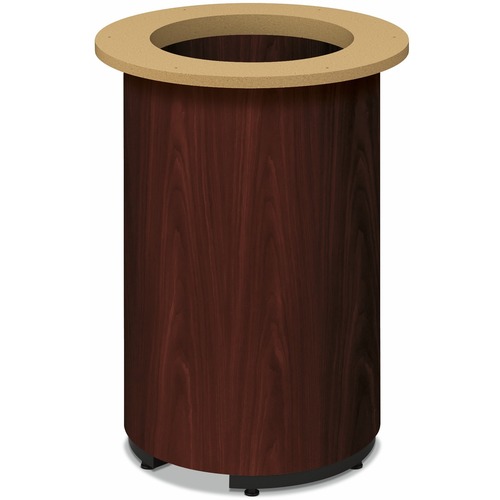 HON Conference Table Base, Meeting Room, Preside, Cylinder Base, Mahogany Finish, Adjustable Leveling Glides, for 42" or 48" Round Tops