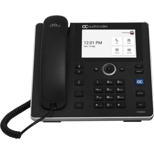AudioCodes C455HD IP Phone - Corded - Corded - Wi-Fi, Bluetooth - Wall Mountable - Black - VoIP - IEEE 802.11b/g/n - 2 x Network (RJ-45) - PoE Ports