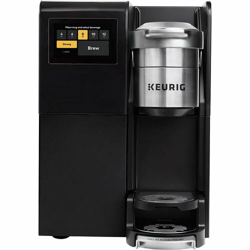 Keurig Commercial Single-Serve Capsule Coffee Maker, Merchandiser, Direct Waterline, Touchscreen, Programmable, 12 fl oz Tank, Black/Silver