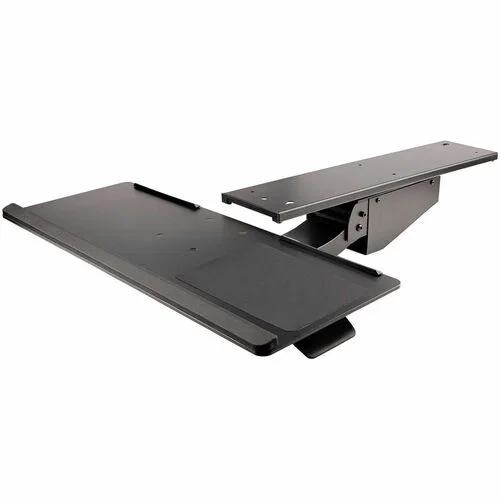 Under Desk Keyboard Tray, Height Adjustable Keyboard and Mouse Tray (10" x 26"), Ergonomic Computer Keyboard Tray w/Mouse Pad - Adjustable under desk keyboard tray (10x26in) fits full size computer keyboard and mouse (4.4lb capacity) - Spring-assisted hei