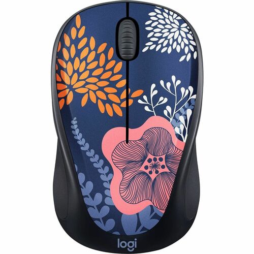 Logitech Mouse, Design Collection Limited Edition, Forest Floral, Wireless 2.4 GHz, Optical 1200 DPI, Travel Small, USB Nano Receiver
