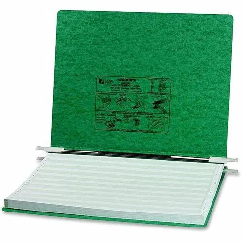 ACCO 14-7/8"x11" Presstex Hanging Data Binder - 6" Binder Capacity - 11" x 14 7/8" Sheet Size - Fastener: 2 x Post - Presstex, Acrylic, Nylon, Pressboard - Dark Green - Water Resistant, Retractable Filing Hooks, Flexible - 1 Each
