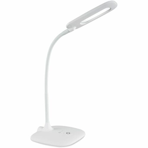 OttLite Flexible Soft Touch LED Desk Lamp - LED Bulb - Flexible Neck, Flexible, Adjustable Brightness, Touch-activated - Desk Mountable - White - for Office, Crafting, Table, Dorm Room