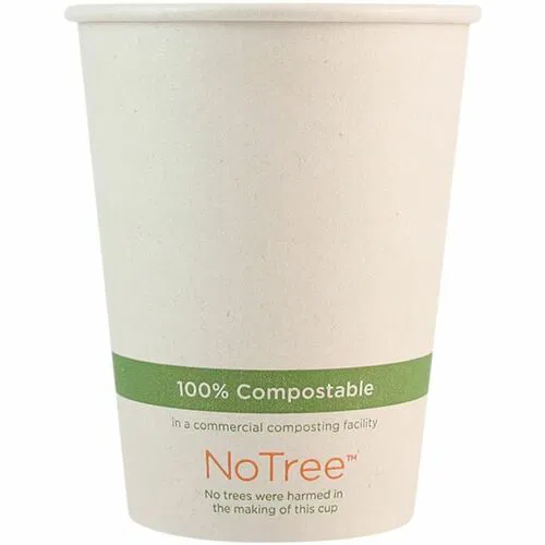 World Centric NoTree Paper Hot Cups - 12 fl oz - Natural - Paper - Hot Drink, Coffee, Tea, Hot Chocolate - 50 Cups/Pack - 20 / Carton