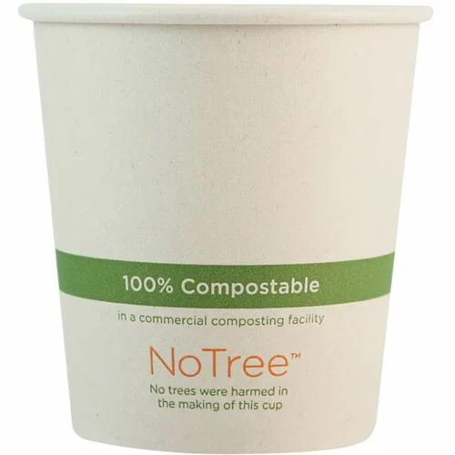 World Centric Compostable NoTree Paper Hot Cups - 10 fl oz - Natural - Paper, Sugarcane Fiber - Cafe, Cafeteria, Restaurant, Hot Drink, Coffee, Tea, Hot Chocolate - 20 / Carton