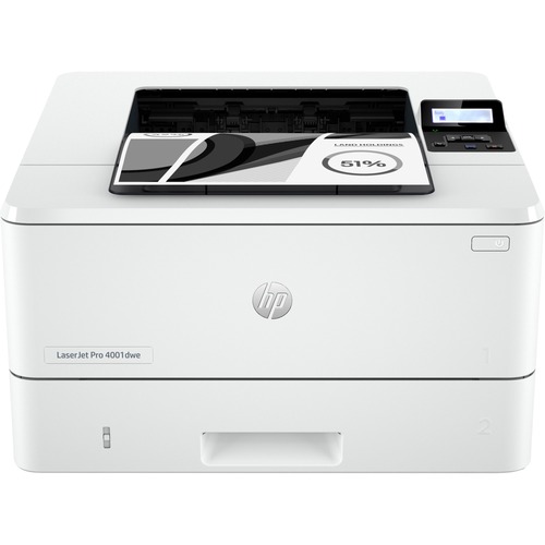 HP LaserJet Pro 4001dwe Desktop Wireless Laser Printer - Monochrome - 42 ppm Mono - 4800 x 600 dpi Print - Automatic Duplex Print - 350 Sheets Input - Ethernet - Wireless LAN - Apple AirPrint, HP Smart App, Mopria, Wi-Fi Direct - 80000 Pages Duty Cycle -