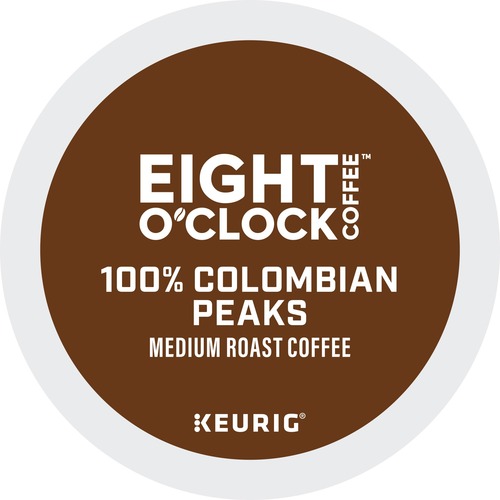 Eight O'Clock® K-Cup Colombian Peaks Coffee - Compatible with Keurig Brewer - Medium - K-Cup - Colombian, Arabica - 24 / Box