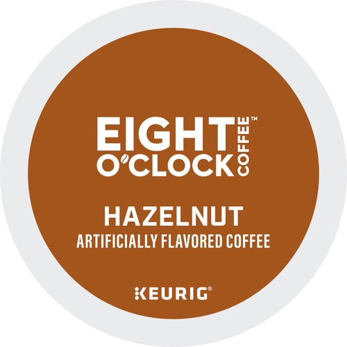 Eight O'Clock® K-Cup Hazelnut Coffee - Compatible with Keurig Brewer - Light/Medium - K-Cup - Hazelnut, Arabica - 24 / Box