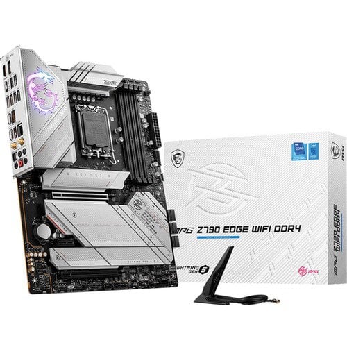 MSI MPG Z790 EDGE WIFI DDR4 Gaming Desktop Motherboard - Intel Z790 Chipset - Socket LGA-1700 - ATX - Core i5, Core i7, Core i9, Pentium Gold, Celeron, Core i3 Processor Supported - 128 GB DDR4 SDRAM Maximum RAM - UDIMM, DIMM - 4 x Memory Slots - IEEE 802
