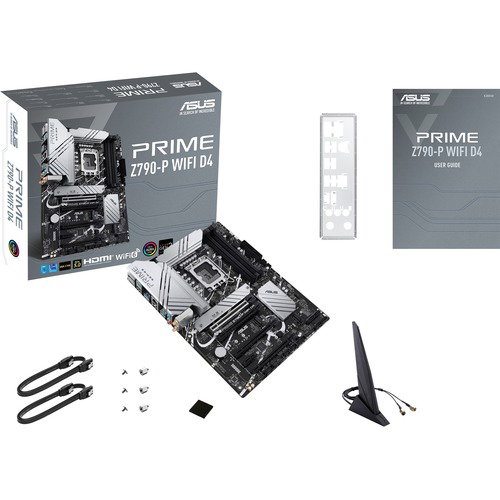 Asus Prime Z790-P WIFI D4 Gaming Desktop Motherboard - Intel Z790 Chipset - Socket LGA-1700 - ATX - Core, Pentium, Celeron Processor Supported - 128 GB DDR4 SDRAM Maximum RAM - DIMM, UDIMM - 4 x Memory Slots - Gigabit Ethernet - IEEE 802.11 a/b/g/n/ac/ax 