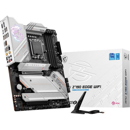 MSI MPG MPG Z790 Edge Gaming Desktop Motherboard - Intel Z790 Chipset - Socket LGA-1700 - ATX - Pentium Gold, Celeron, Core Processor Supported - 128 GB DDR5 SDRAM Maximum RAM - DIMM - 4 x Memory Slots - Gigabit Ethernet - IEEE 802.11 a/b/g/n/ac/ax - HDMI