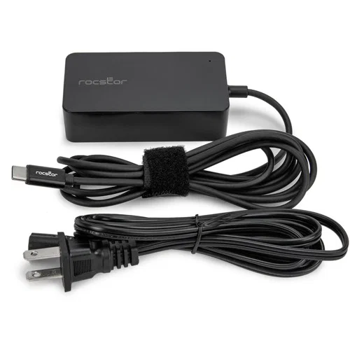 Rocstor 45W Smart USB-C Laptop Power Adapter Charger - Compatible and perfect fit for Dell™, HP®, Lenovo®, Microsoft® Surface®(23W, 24W) Power Supply, Apple® MacBook®(30W), MacBook Air® 2017 & higher, MacBook Pro® 13"