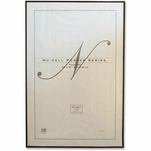 nudell Metal Poster Frames - 24" x 36" Frame Size - Wall Mountable - Landscape, Portrait - High Gloss - Durable, Unbreakable, Clip Holder, Shatter Proof, Round Edge - Metal, Anodized Aluminum, Plastic, Brushed Aluminum - Black - 1 Each