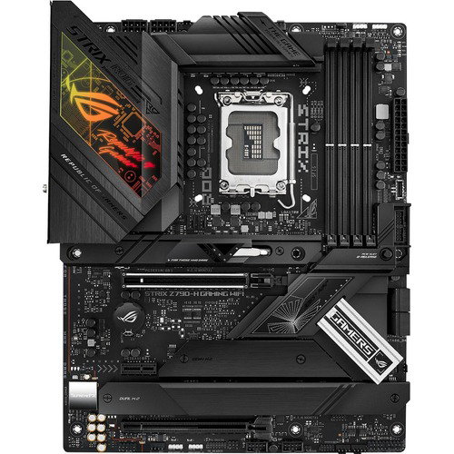 Asus ROG Strix Z790-H GAMING WIFI Gaming Desktop Motherboard - Intel Z790 Chipset - Socket LGA-1700 - ATX - Core, Pentium Gold, Celeron Processor Supported - 128 GB DDR5 SDRAM Maximum RAM - DIMM, UDIMM - 4 x Memory Slots - Gigabit Ethernet - IEEE 802.11 a