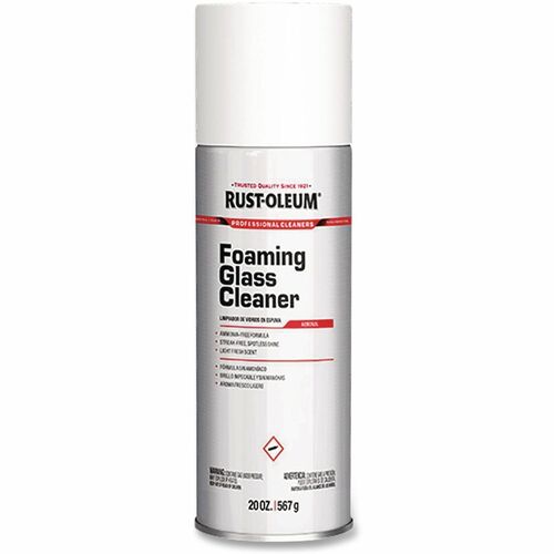 Rust-Oleum Glass Cleaner, Professional, Foaming Aerosol 20 fl oz, Ready-To-Use, Ammonia-Free, Streak-Free