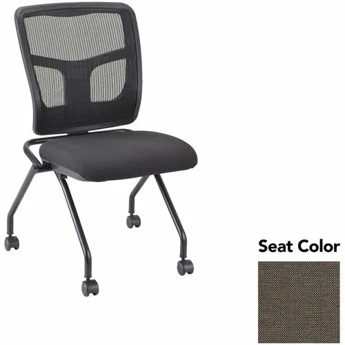 Lorell Training Room Guest Chair, Mesh Back, Shire Chesapeake Fabric Seat, Flippable Seat, Swivel Casters, 275 lb Capacity, 2/CT
