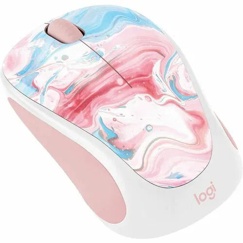 Logitech Mouse, Design Collection, Wireless RF, USB Nano Receiver, 1000 DPI, Small Right-Handed, Cotton Candy, for Windows/Mac/ChromeOS