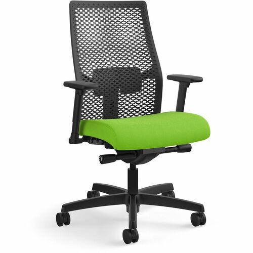 HON Ignition ReActiv Back Task Chair - Fabric Seat - Pear Seat Color - Fabric Seat Material - Black Back Color - Mesh Back Material - Black Frame Color - 5-star Base - 1 Each