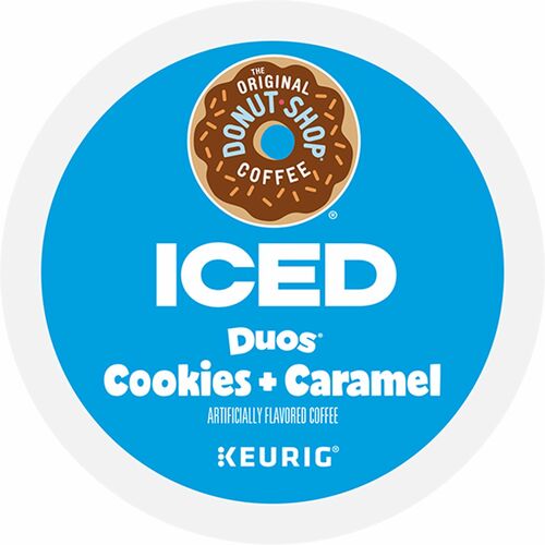 The Original Donut Shop® K-Cup Iced Duos Cookies and Caramel Coffee - Compatible with Keurig Brewer - Ice Coffee - Medium - K-Cup - Cookies + Caramel - 24 / Box