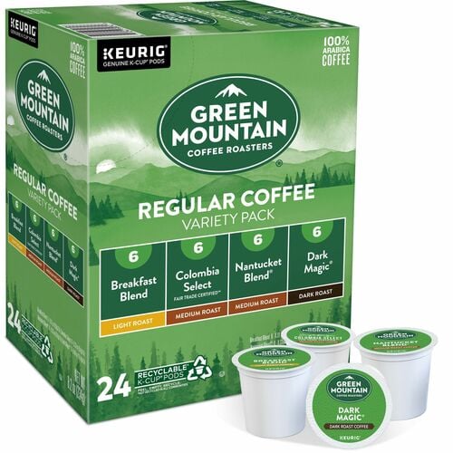 Green Mountain Coffee Roasters Regular Coffee Variety Pack, K-Cup, Light/Medium/Dark Roasts, for Keurig Brewers, 24/Box