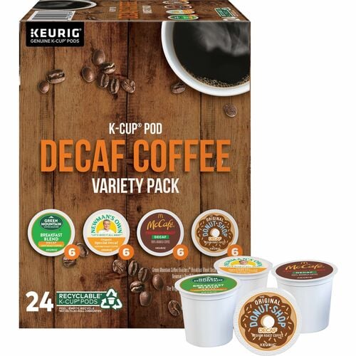 Keurig K-Cup Coffee Variety Pack, Decaf, Light/Medium Roast, for Keurig Brewers, 24/Box