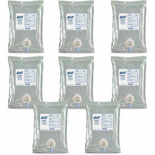 Purell Healthy Soap Antibacterial Lotion Soap, 1.06 qt Refill, Triclosan-Free, Clear, for Purell Hand Soap Dispenser, 8/CT