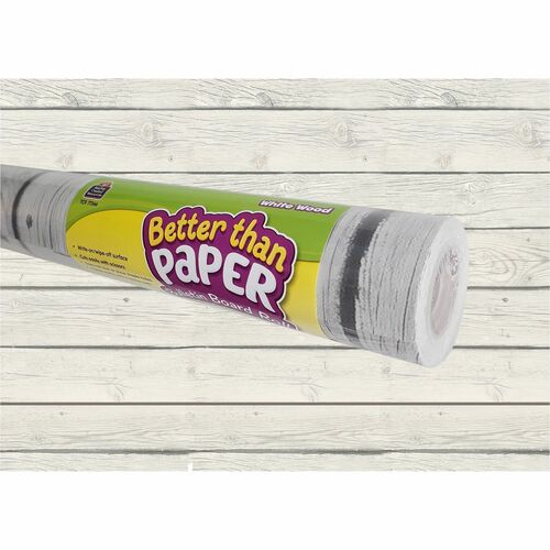 Teacher Created Resources, Craft Fabric Roll, Better Than Paper, Bulletin Board, 48 in W x 12 ft, Nonwoven Fabric, White Wood