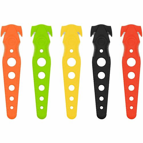 Westcott Saber Safety Cutter - Steel Blade - Durable, Handle, Measurement Scale Guide, Comfortable Grip, Imperial & Metric Measuring Grip - Acrylonitrile Butadiene Styrene (ABS), Plastic, Glass-filled Nylon - Assorted - 1 Each