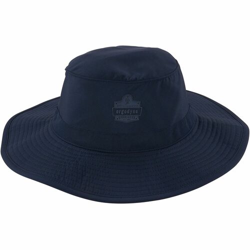Ergodyne Chill-Its Sun Hat, Cooling Evaporative Fabric, UPF 50+, Navy Polyester-Spandex, 2" Wide Brim, Adjustable Cinch, One Size 22" to 26"