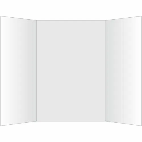 Geographics Royal Brites Tri-Fold Project Boards - 40" Board Height x 28" Board Width - White Surface - Durable, Tri-fold, Dual Sided Display - 12 / Carton