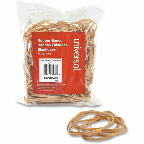Universal Rubber Bands, Size #33, 3.5" x 0.1", High Elasticity, Beige, 160/PK