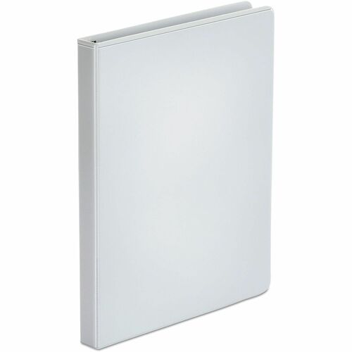 Universal Ring Binder, 1/2" Capacity (100 Sheets), 3-Ring Back-Mounted, View, Polypropylene, White, 2 Inside Pockets, 11" x 8.5"