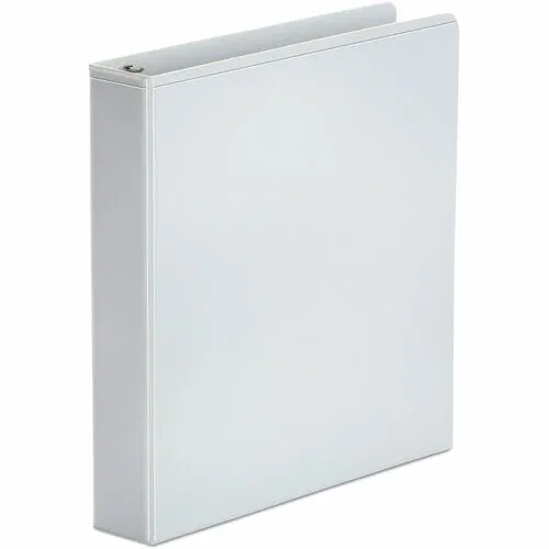 Universal View Ring Binder, 1.5" Capacity, 275-Sheet, 3-Ring Back-Mounted, 11" x 8.5", Polypropylene, White