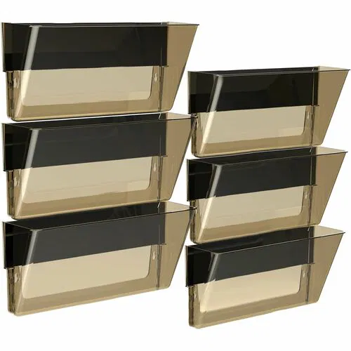 Storex Magnetic Legal Wall Pocket, Unbreakable Smoke - 500 x Sheet - 7" Height x 16" Width x 4" Depth - Unbreakable, Magnetic, Adhesive, PVC Free, BPA Free - Smoke - Poly - 1 Each