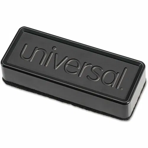 Universal Whiteboard Eraser, 5" W x 1.75" D x 1" H, Felt Surface, Black, Washable Grip