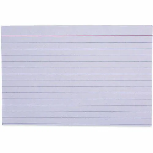 Universal Printable Index Card, 4" x 6", Ruled, Acid-Free, White, 100/PK