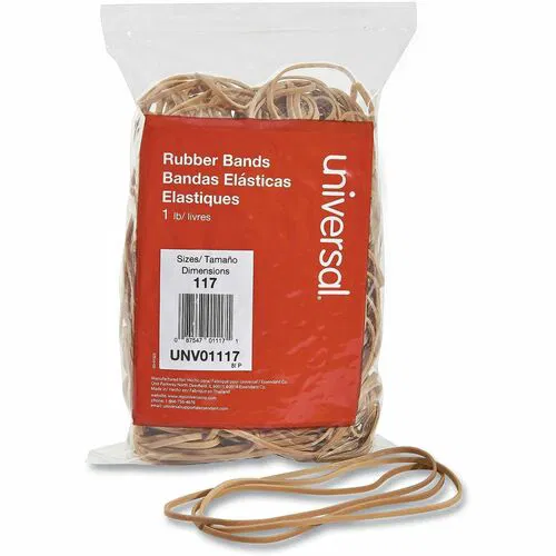 Universal Rubber Bands, Size #117, 7" x 0.1", Beige, 210/PK, FDA-Compliant