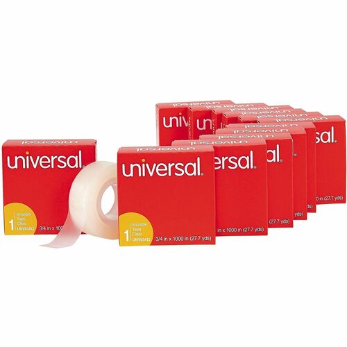 Universal Invisible Tape, 0.75" x 83.33 ft, 1" Core, 2 mil, Matte Clear Acrylic, 12/PK