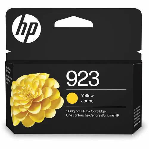 HP 923 (4K0T2LN) Original Ink Cartridge, Yellow, Approx 400 Page Yield, for OfficeJet Pro 8120/8130 Series