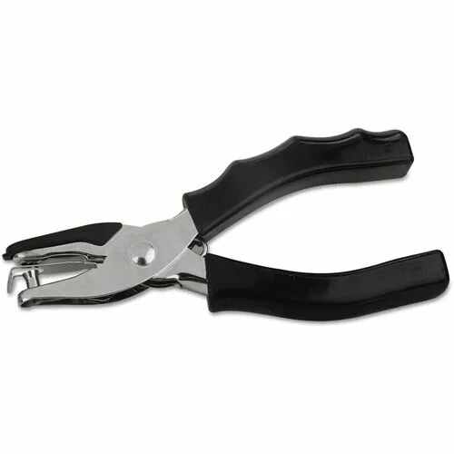 Universal Manual Hole Punch, 8-Sheet, 0.63" Throat, Metal/Rubber, Black, Cushioned Rubber Grip