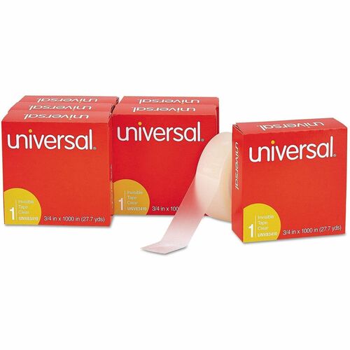 Universal Invisible Tape, 1" Core, 0.75" x 83.33 ft, 2 mil, Matte Clear Acrylic, 6/PK
