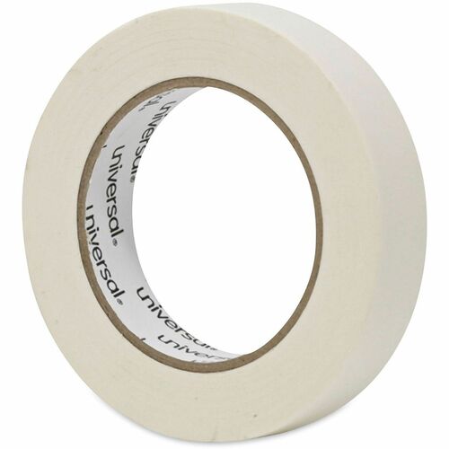 Universal Masking Tape, 0.94" x 59.93 yd, 5.5 mil, 3" Core, Beige Crepe Paper, Natural Rubber Adhesive, 3/PK