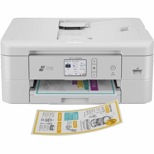 Brother MFC-J1800DW Inkjet Multifunction Printer, Desktop, Print and Cut Built-In Cutter (BST), 6000x1200 dpi, WiFi Direct, 150-Sheet Tray, Color