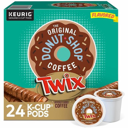 The Original Donut Shop® K-Cup, Pod Twix Coffee K-Cups - Compatible with Keurig K-Cup Brewer - Light - 24 K-Cup - K-Cup, Pod - Twix - Kosher - 4 / Carton